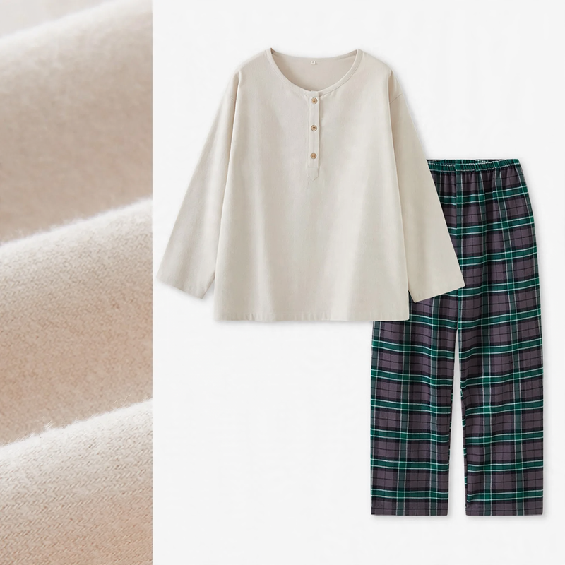 Winter Pajama Set made of brushed cotton for couples