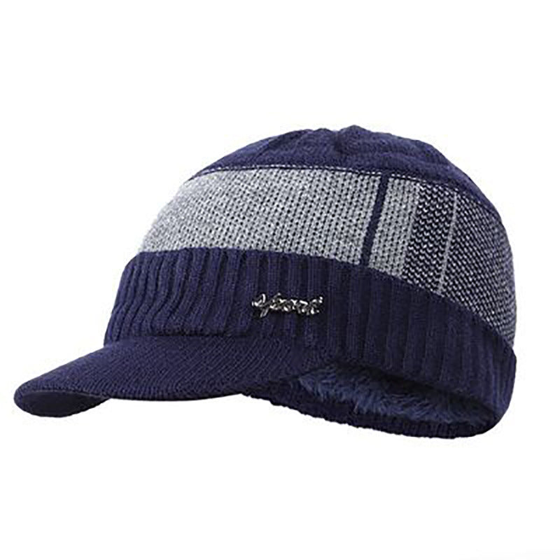Men's knitted hat and scarf set, lined