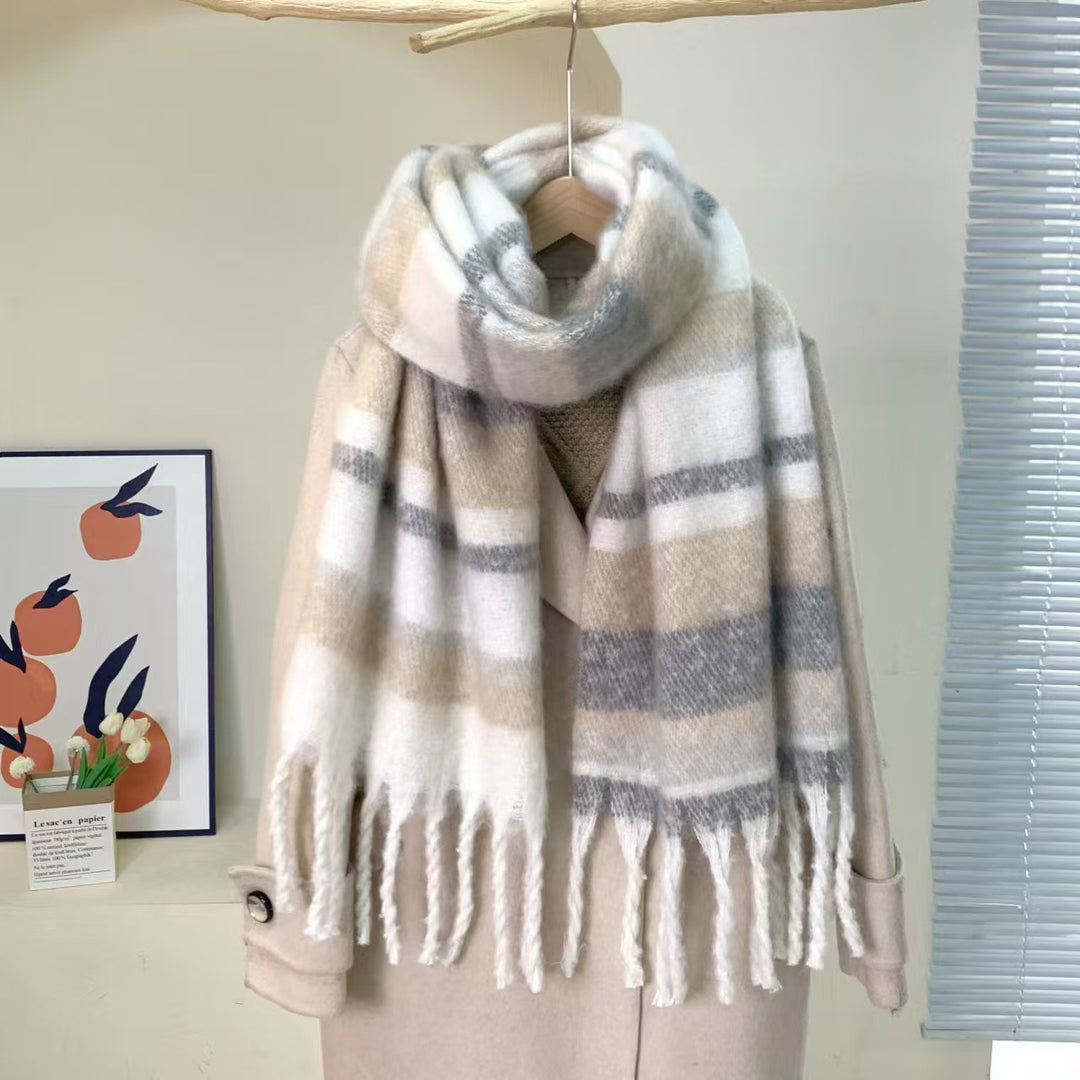 Checked scarf, 200 cm, soft and warm