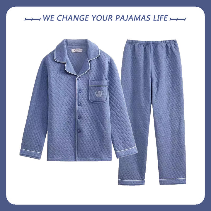 Padded men's pajama, 100% cotton, extra warm