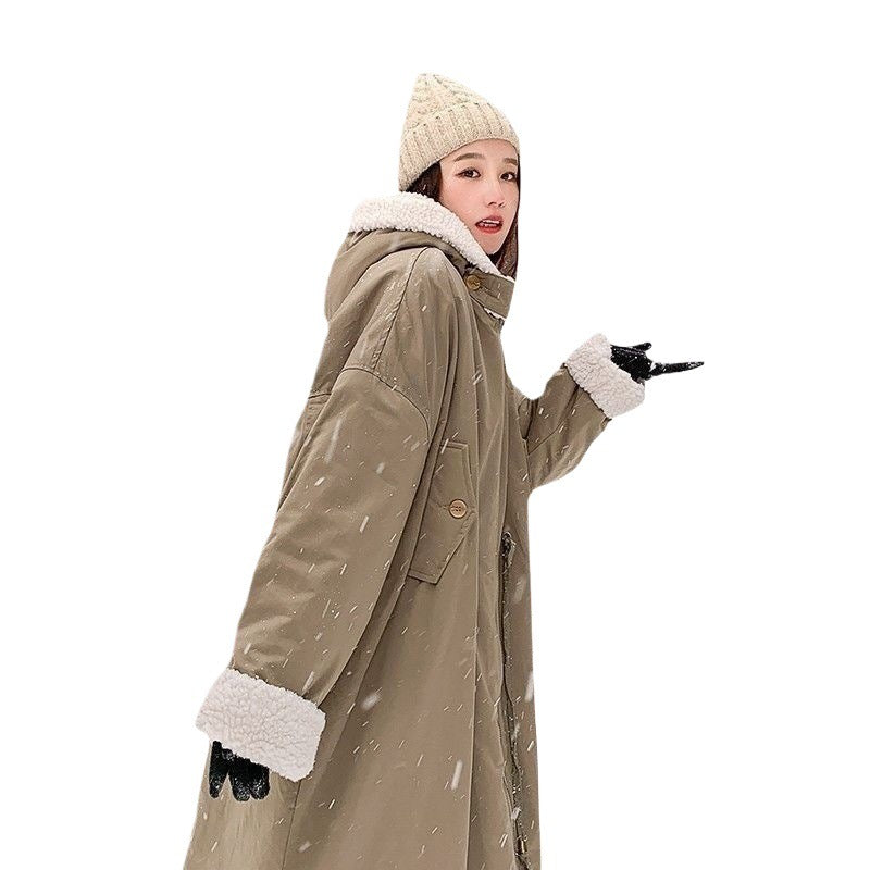 Padded women's winter jacket, mid-length