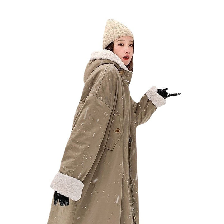 Padded women's winter jacket, mid-length
