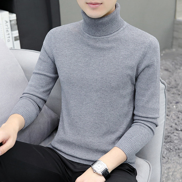 Men's turtleneck sweater, long-sleeved, slim fit