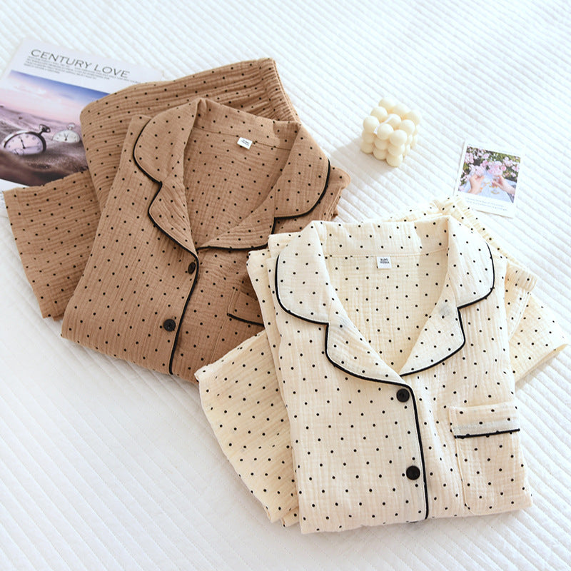 Women's pajamas made of double-layer cotton muslin