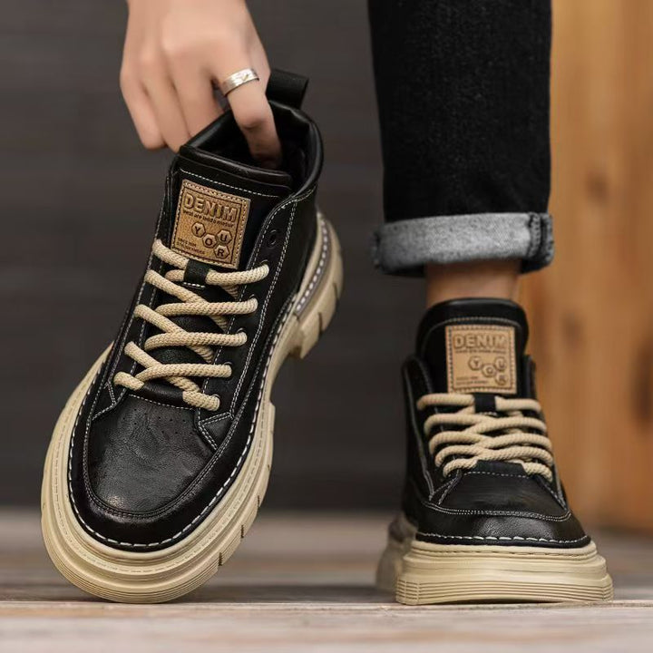 Men's vintage-style boots, slip-resistant