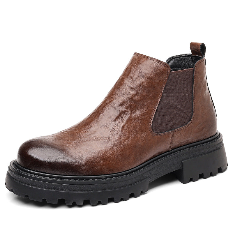 Men's Chelsea boots, lined, non-slip, synthetic leather