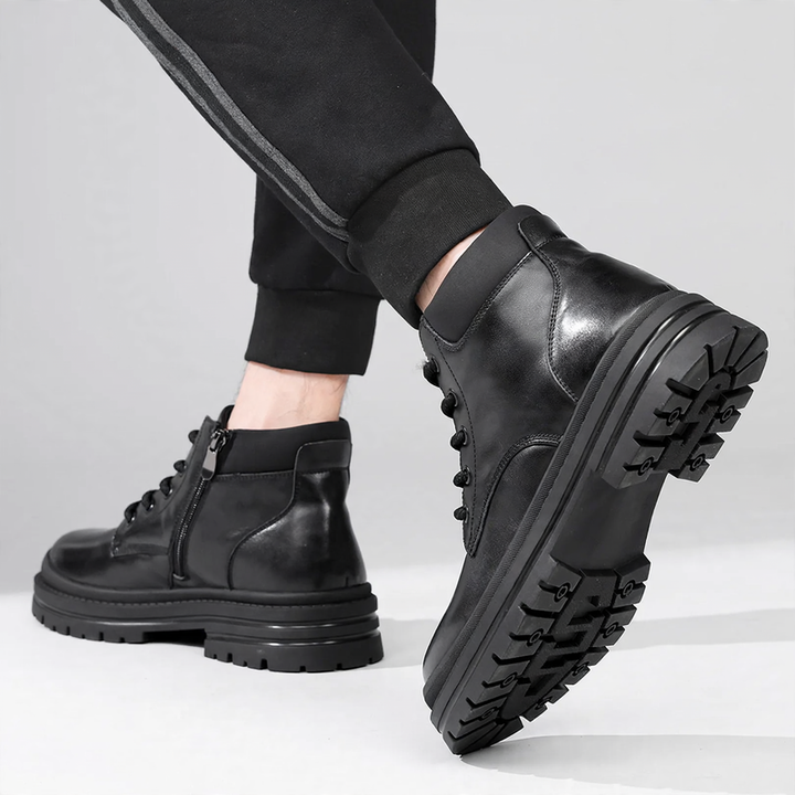 Padded men's Martin boots made of cowhide leather