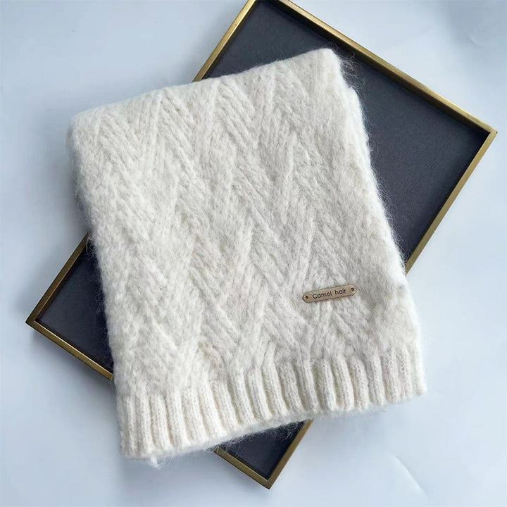 Knitted scarf with alpaca wool, 160x20 cm