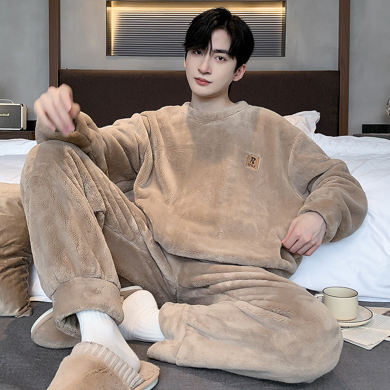 Men's Pajama Set, Coral Fleece, warm and breathable