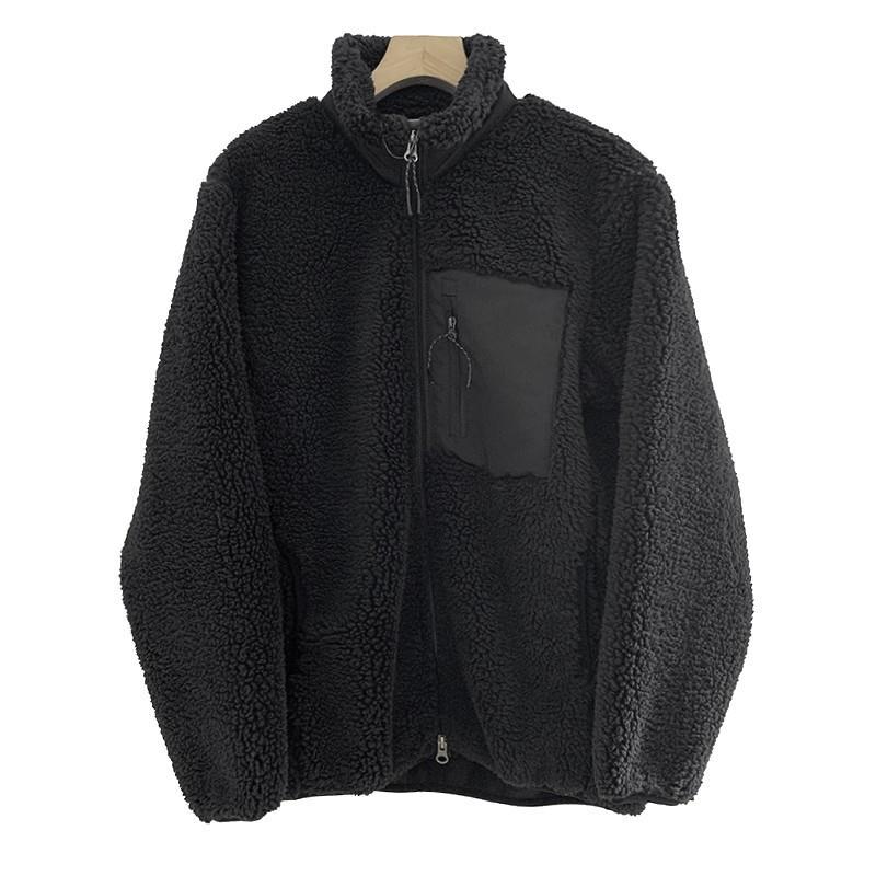Windproof lambskin imitation jacket with stand-up collar