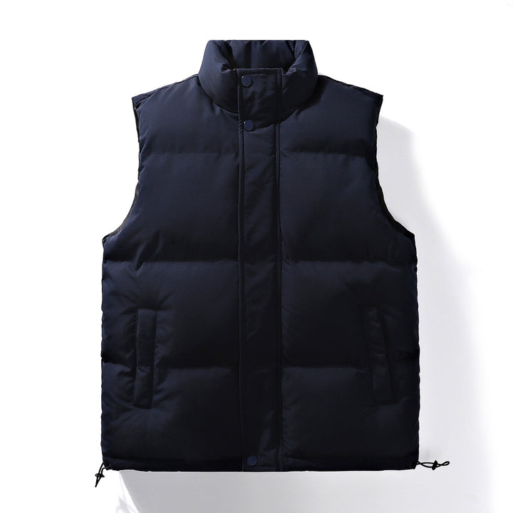 Unisex quilted jacket, stand-up collar, lined, solid color