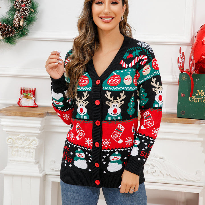 Christmas sweater with various motifs