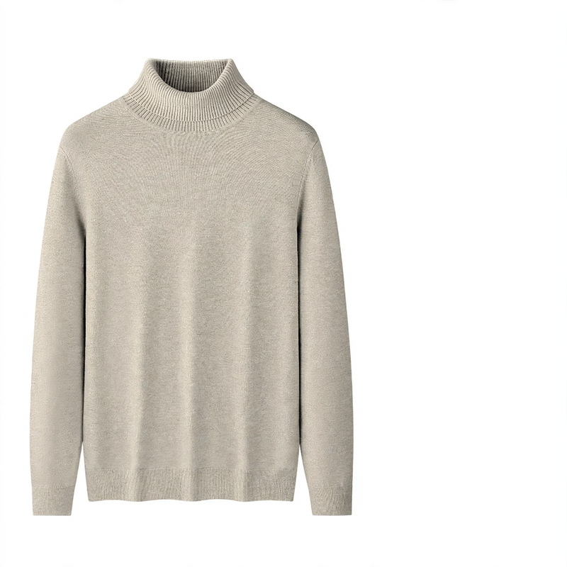 High-quality men's turtleneck sweater made of modal-wool blend