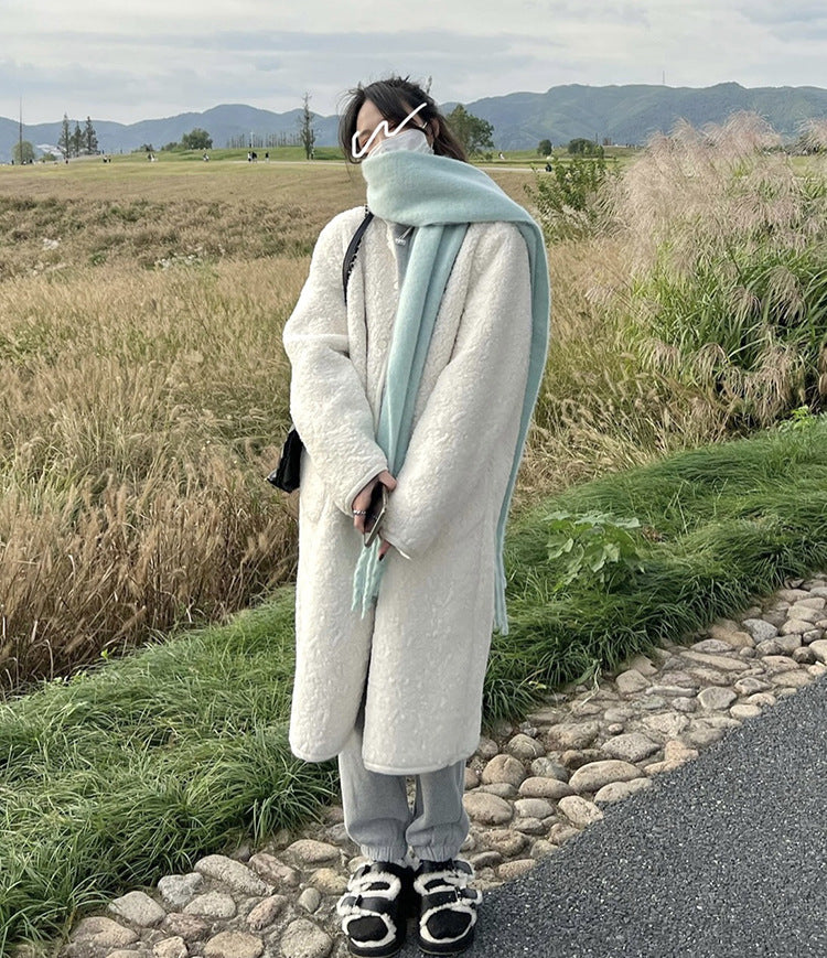 Soft scarf in cashmere look with fringes, 230 cm