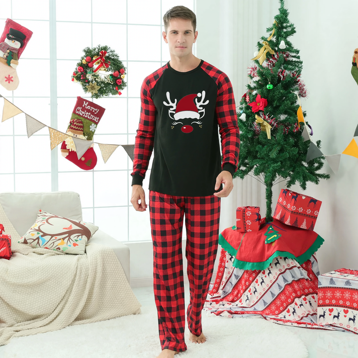 Family Pajama Set with Check Pattern