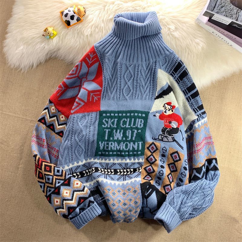 Padded knit sweater for men, Christmas design