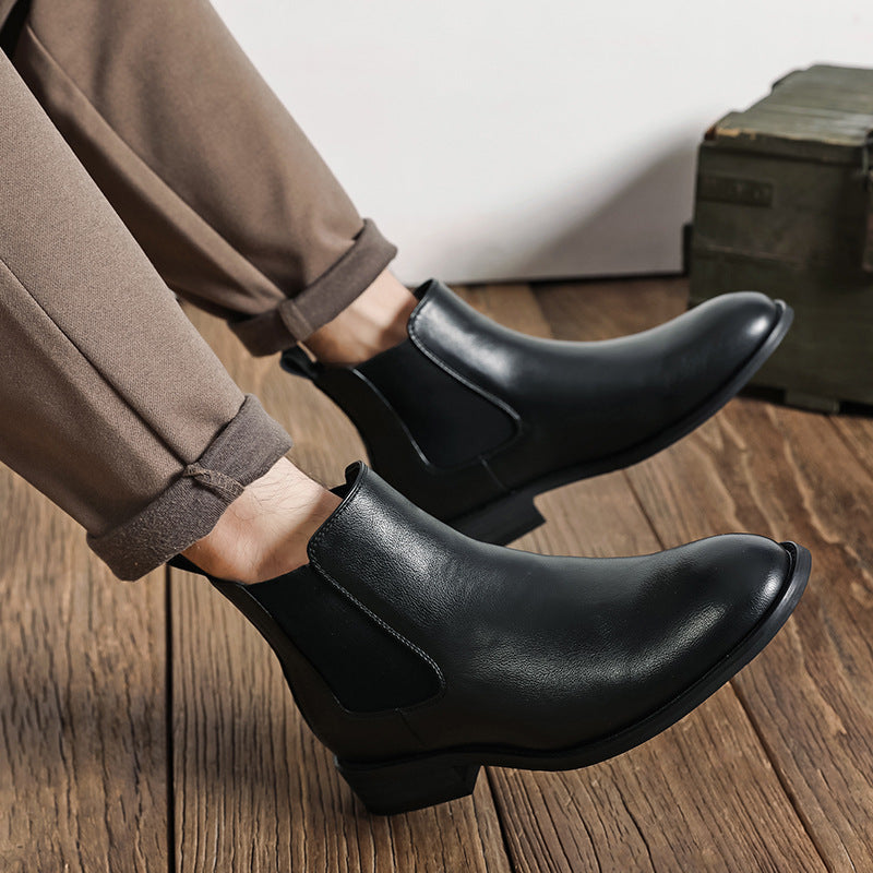 Men's Chelsea Boots 8207-M, pointed toe, block heel
