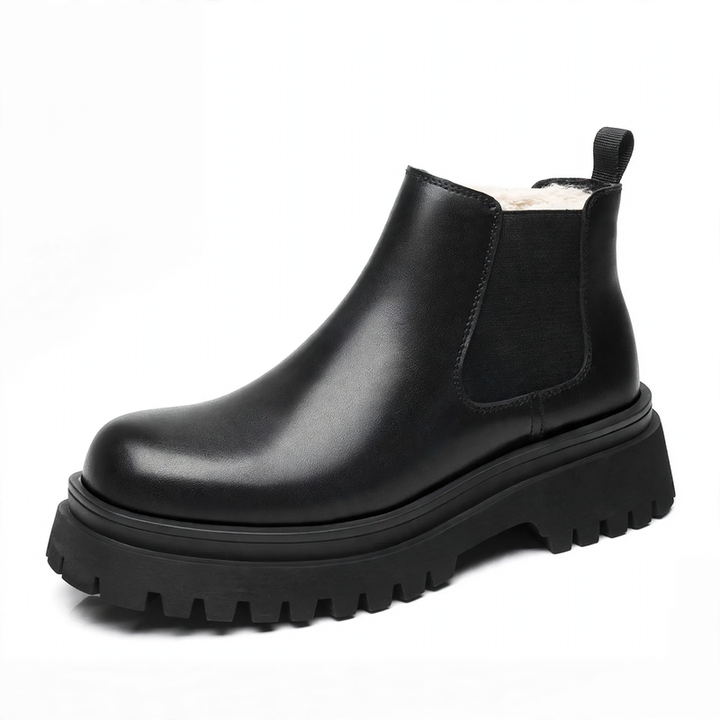 Men's platform boots with inner sole elevation