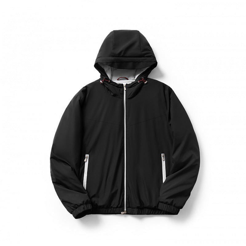 Elegant men's hoodie, wool and silk
