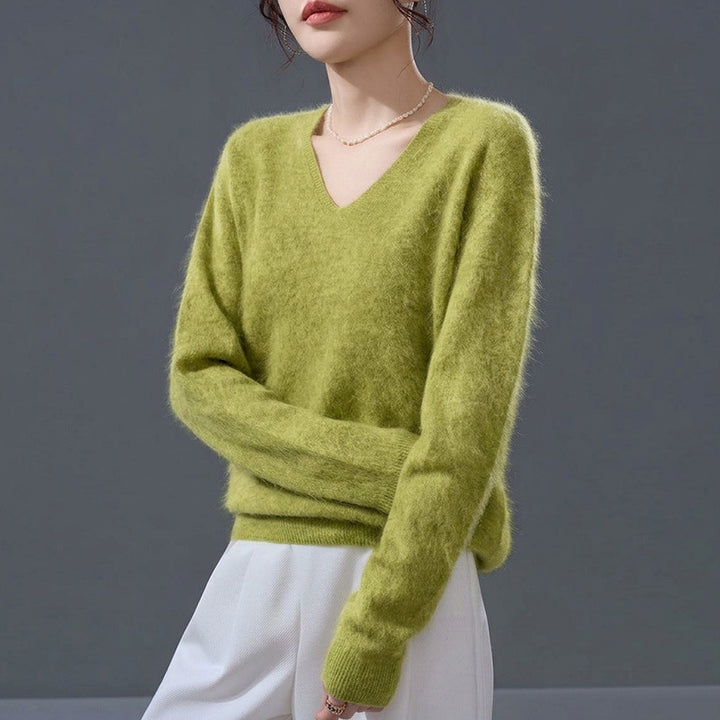 Ladies knit pullover made of soft wool-cashmere mix
