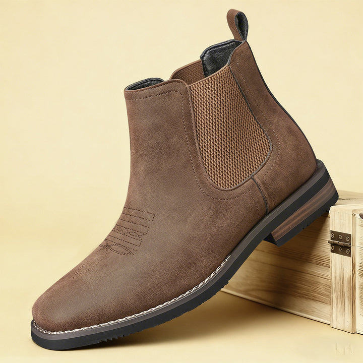 Classic men's Chelsea boots made of synthetic leather