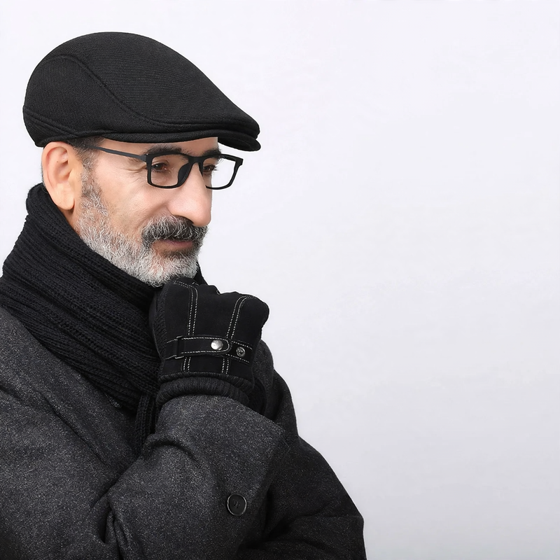 Men's Flat Cap with Ear Protection