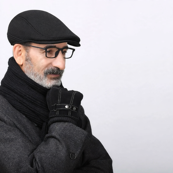 Men's Flat Cap with Ear Protection