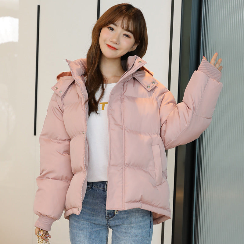 Short ladies' padded jacket, quilted, loose fit