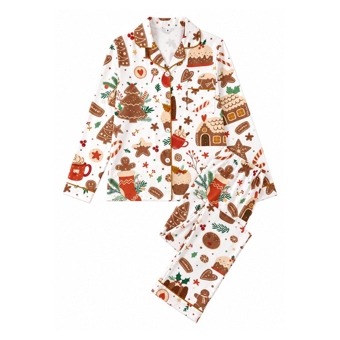 Women's Loungewear, Long Sleeve, Christmas Motif, Milk Silk