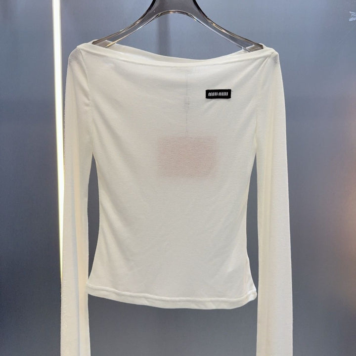 Women's knitted sweater, off-shoulder
