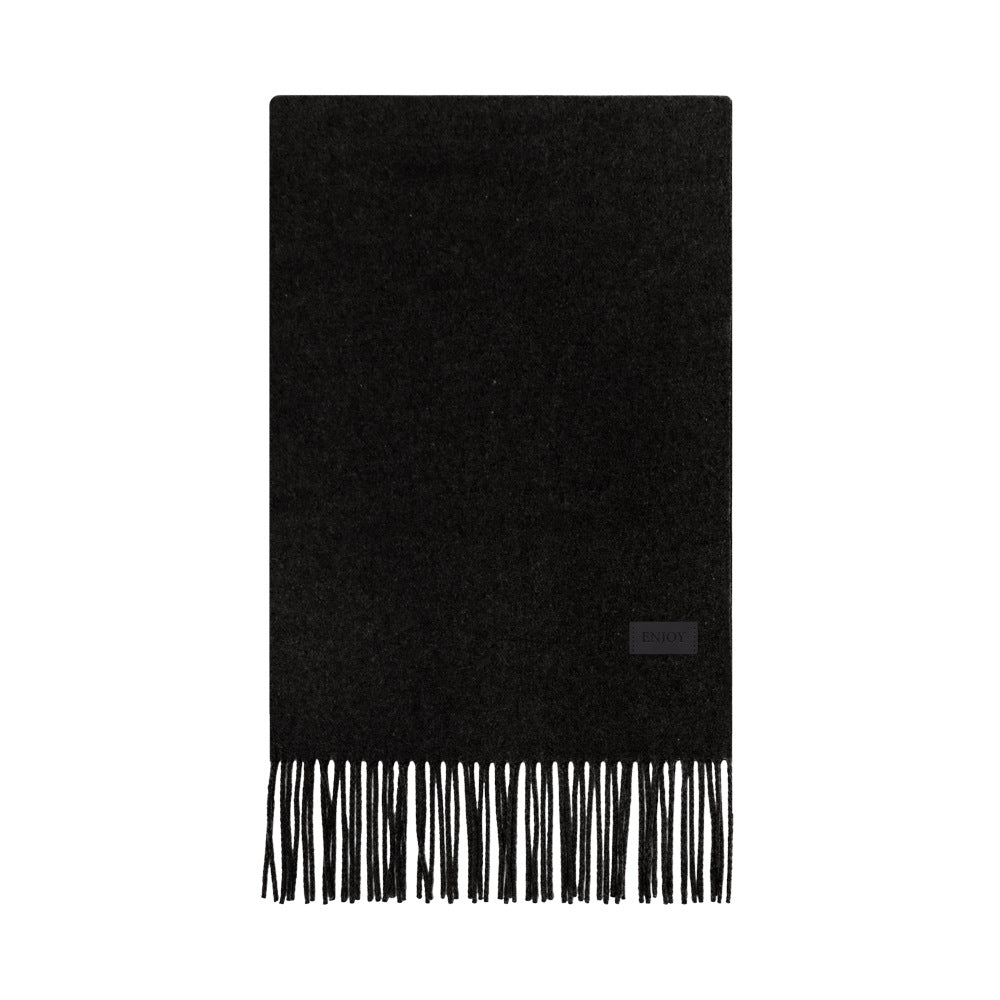 Merino wool blend knitted scarf, 200x35 cm