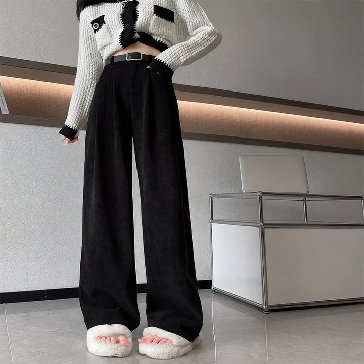 Women's corduroy trousers, straight cut, autumn