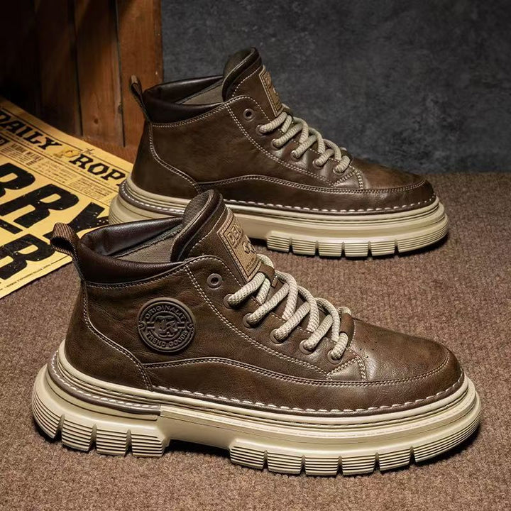 Men's vintage-style boots, slip-resistant