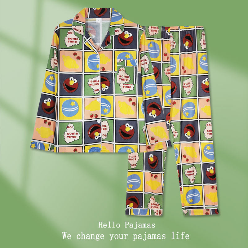 Women's pajamas, long, cartoon design