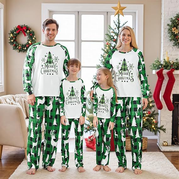 Family Pajama Set, Christmas Check Pattern