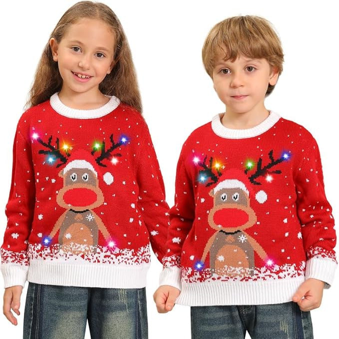 Christmas knitted sweater with jacquard pattern