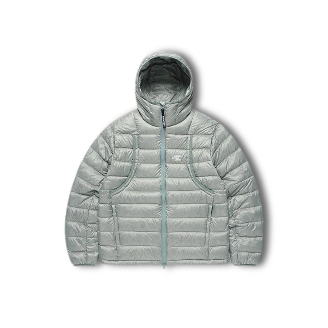 Light women's down jacket with hood