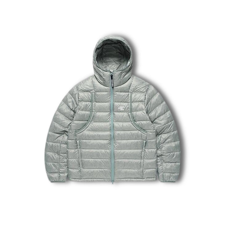 Light women's down jacket with hood
