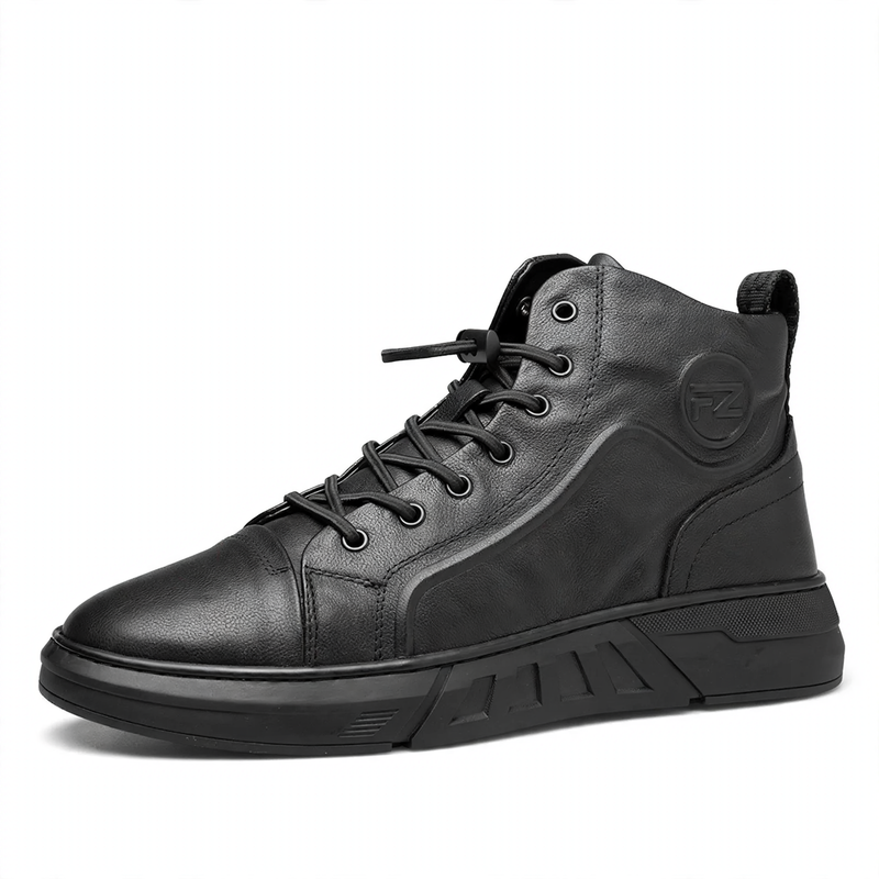Men's leather ankle boots, insulated winter boots