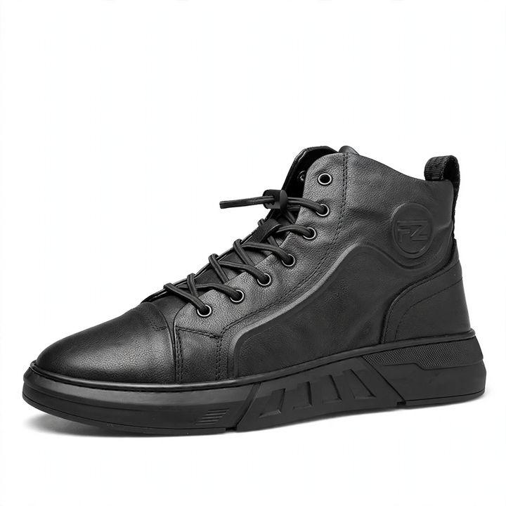 Men's leather ankle boots, insulated winter boots