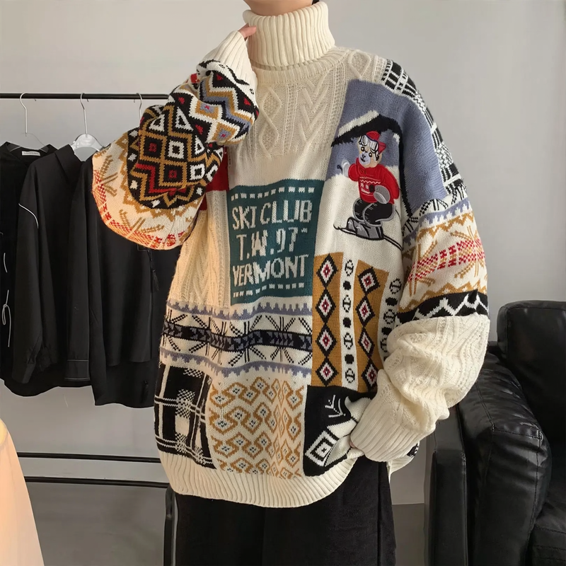 Warmer knitted sweater with turtleneck
