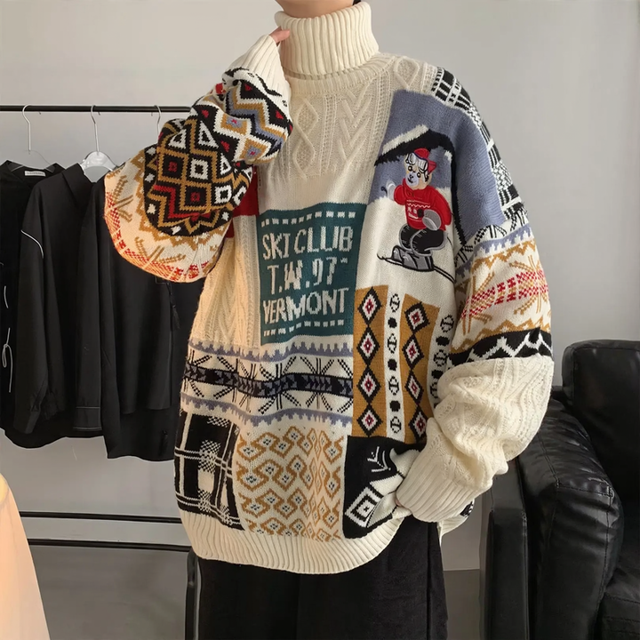 Warmer knitted sweater with turtleneck