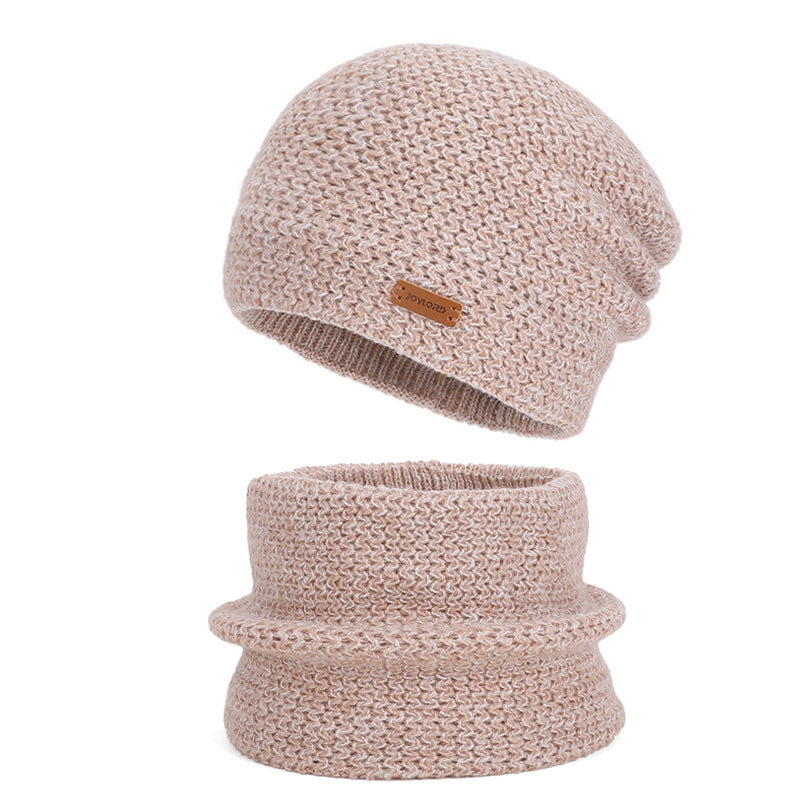 Women's knitted hat and scarf set, lined, winter
