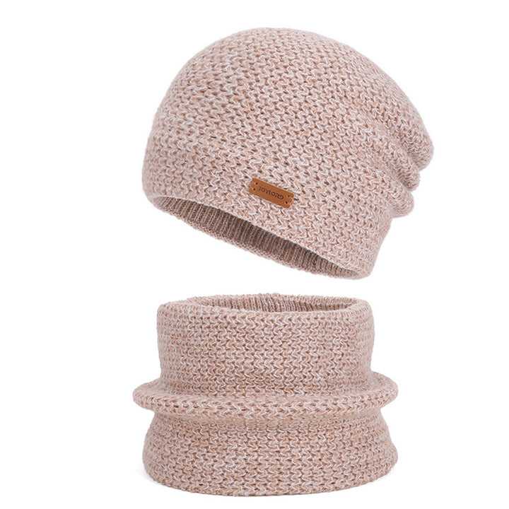 Women's knitted hat and scarf set, lined, winter