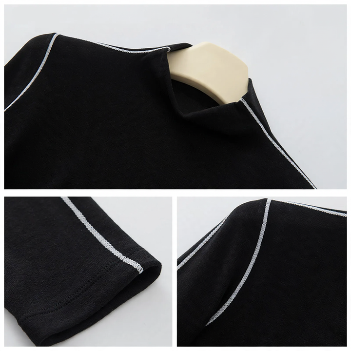 Ladies' thermal undershirt, half-high collar, antibacterial