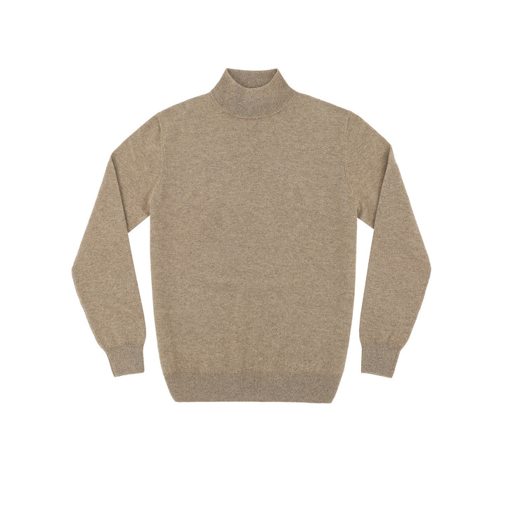 Men's knitted pullover, stand-up collar, form-fitting