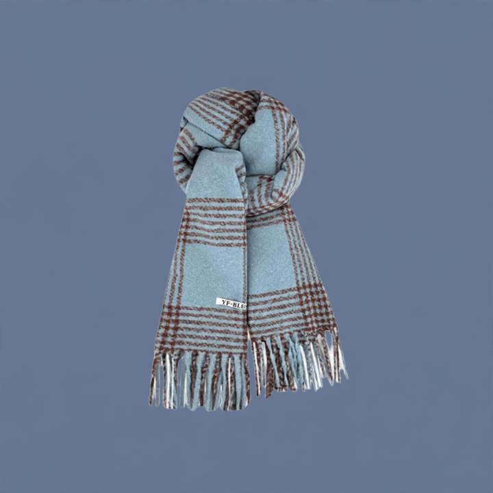 Fashionable scarf in small blue, various designs