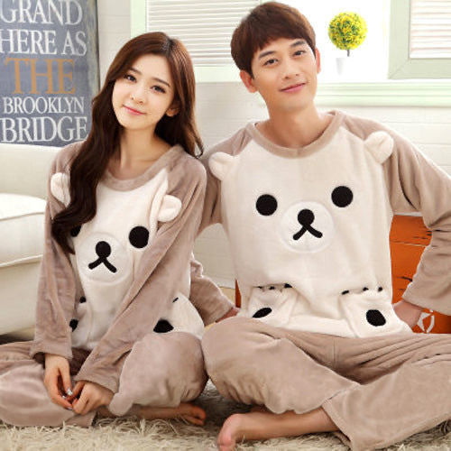 Fluffy partner pajamas made of flannel