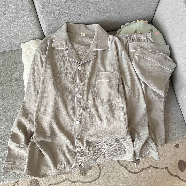 Men's Pajama Set, Cotton Muslin, Long Sleeve, Checked