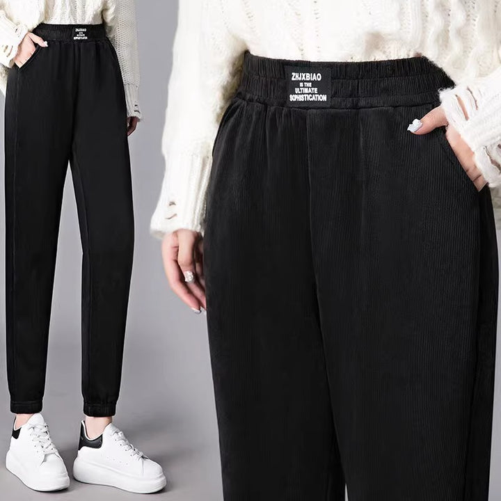 Women’s harem-style cord pants, lined